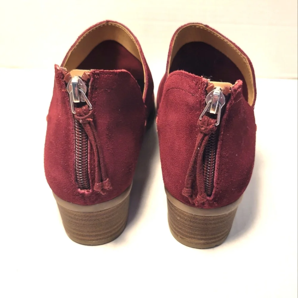 KENNETH COLE REACTION Side Skip Wine Ankle Boots - Picture 3 of 7